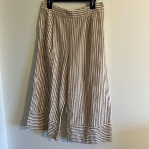 Valija wide leg tan and white striped pants size L